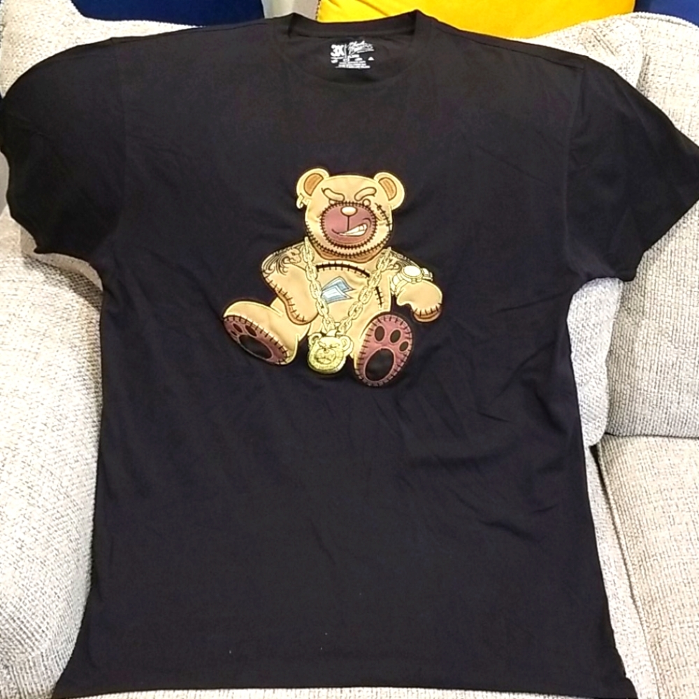 Size 3 XL - Black Tee with Teddy Logo - worn ONCE